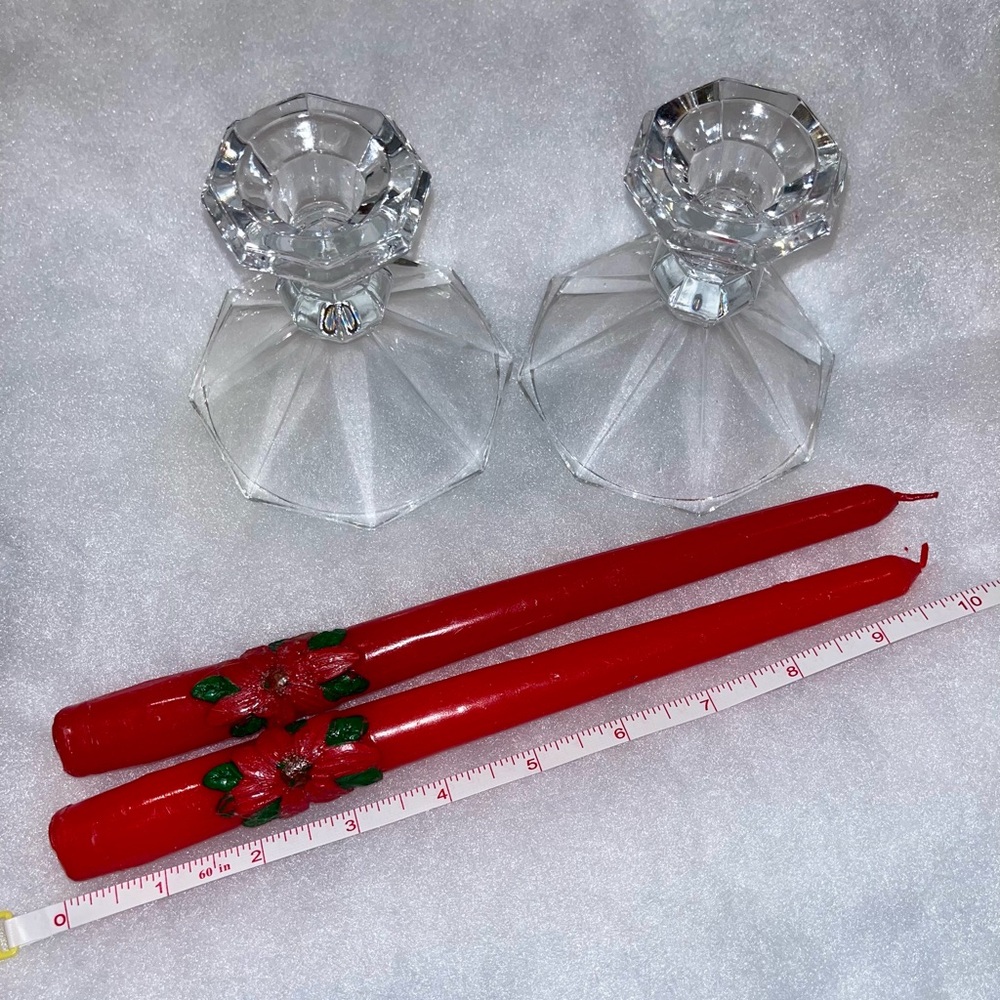 Pair of 24% Leaded Crystal Candle Holders
